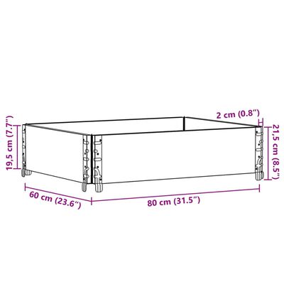 vidaXL Nadstawka paletowa, czarna, 80x60 cm, lite drewno sosnowe