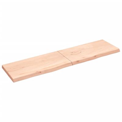 vidaXL Półka, 200x50x(2-6) cm, surowe lite drewno dębowe