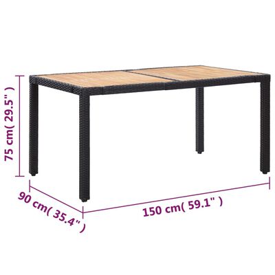 vidaXL 7-cz. zestaw mebli ogrodowych z poduszkami, rattan PE, czarny