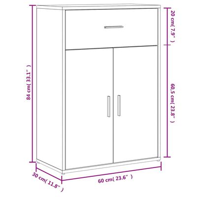 vidaXL Szafka, czarna, 60x30x84 cm, materiał drewnopochodny