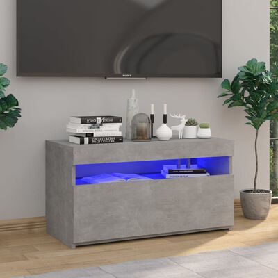 vidaXL Szafka pod TV z oświetleniem LED, szarość betonu, 75x35x40 cm