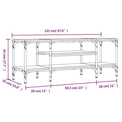 vidaXL Szafka pod telewizor, czarna, 121x35x45 cm