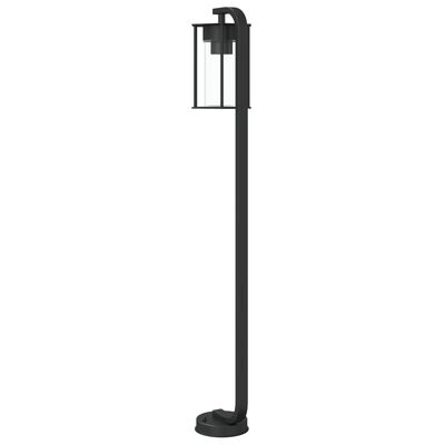 vidaXL Lampy ogrodowe stojące, 3 szt., czarne, 100 cm, stal nierdzewna