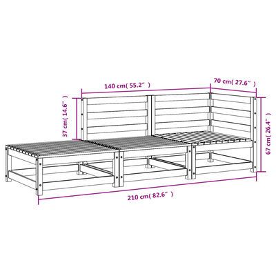 vidaXL Ogrodowa sofa z podnóżkiem, 2-osobowa, impregnowana sosna