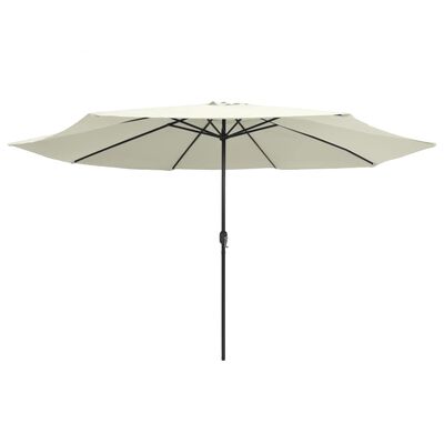 vidaXL Parasol ogrodowy na metalowym słupku, 390 cm, piaskowy