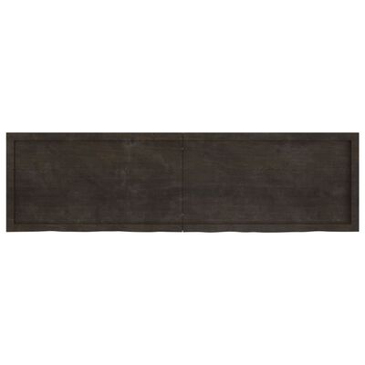 vidaXL Blat do łazienki, ciemnobrązowy, 180x50x(2-6) cm, lite drewno