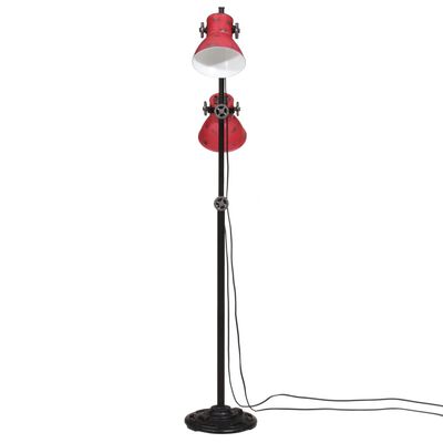 vidaXL Lampa stojąca, 25 W, postarzany czerwony, 25x25x90/160 cm, E27