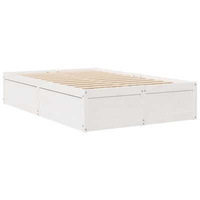 vidaXL Rama łóżka, biała, 120 x 200 cm, lite drewno sosnowe