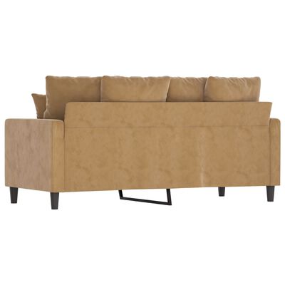 vidaXL Sofa 2-osobowa, brązowa, 140 cm, tapicerowana aksamitem