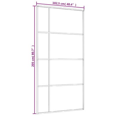 vidaXL Drzwi przesuwne, szkło ESG i aluminium, 102,5x205 cm, biały