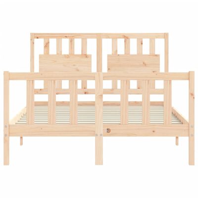 vidaXL Rama łóżka z wezgłowiem, 140x200 cm, lite drewno