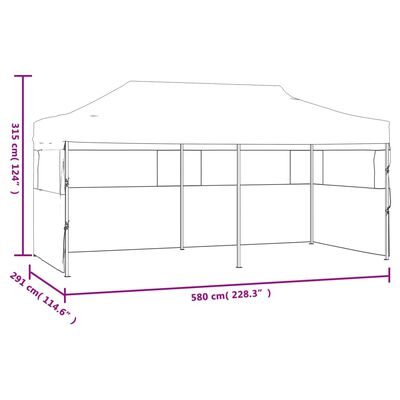 vidaXL Składany namiot ze ścianami bocznymi, 3 x 6 m, antracytowy
