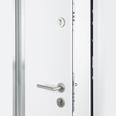 vidaXL Drzwi wejściowe, białe, 110x207,5 cm, aluminium