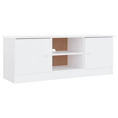 vidaXL Szafka pod TV ALTA, biała, 112x35x41 cm, lite drewno sosnowe