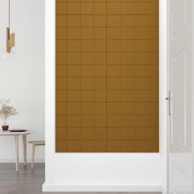 vidaXL Panele ścienne, 12 szt., brązowe, 60x30 cm, aksamit, 2,16 m²