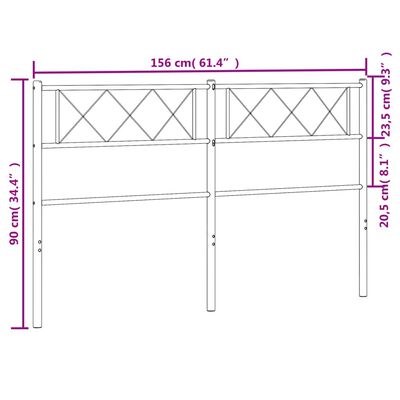 vidaXL Metalowe wezgłowie, białe, 150 cm