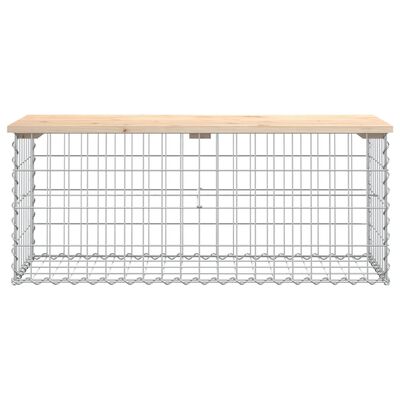 vidaXL Ławka ogrodowa, gabion, 103x44x42 cm, lite drewno sosnowe