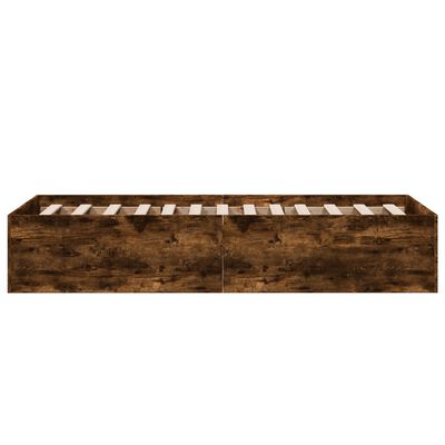 vidaXL Rama łóżka, przydymiony dąb, 75x190 cm, materiał drewnopochodny