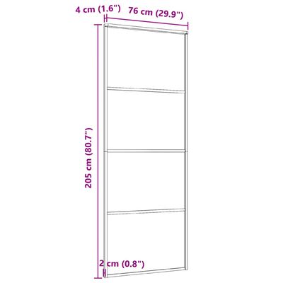 vidaXL Drzwi przesuwne, matowe szkło ESG i aluminium, 76x205 cm, białe