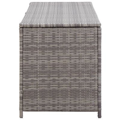 vidaXL Skrzynia ogrodowa, szara, 150 x 50 x 60 cm, rattan PE