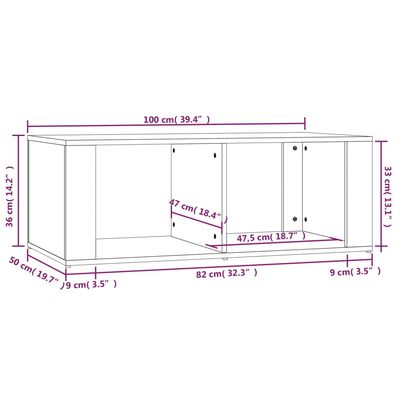 vidaXL Stolik kawowy, brązowy dąb 100x50x36 cm materiał drewnopochodny