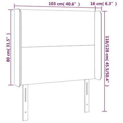 vidaXL Zagłówek do łóżka z LED ciemnoniebieski, 103x16x118/128 cm