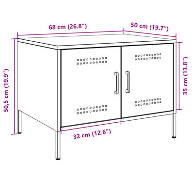 vidaXL Stolik kawowy, czarny, 68x50x50,5 cm, stal