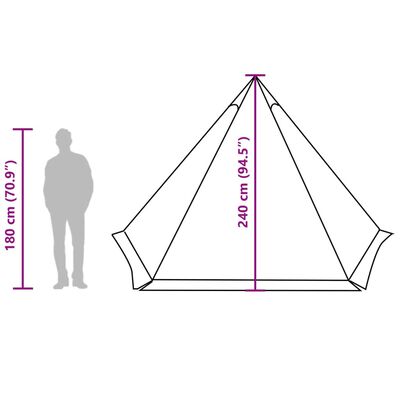 vidaXL Namiot rodzinny tipi, 6-os., niebieski, wodoszczelny