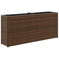 vidaXL Donica ogrodowa z 2 wkładami, brązowa, 90x20x40 cm, rattan PE