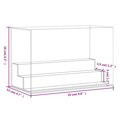 vidaXL Pudełko ekspozycyjne, przezroczyste, 25x12x16 cm, akrylowe