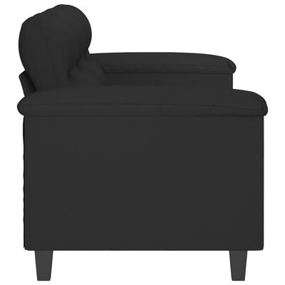 vidaXL 3-osobowa sofa, czarny, 180 cm, tapicerowana mikrofibrą