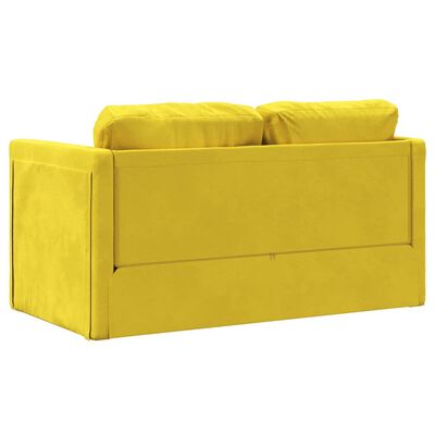 vidaXL Sofa podłogowa 2-w-1, ciemnożółta, 122x204x55 cm, aksamit