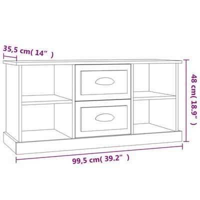 vidaXL Szafka pod TV, czarna, 99,5x35,5x48 cm, materiał drewnopochodny