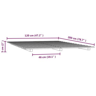 vidaXL Rama łóżka, czarna, 120 x 200 cm, lite drewno sosnowe