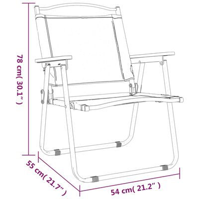 vidaXL Krzesła turystyczne, 2 szt., zielone, 54x55x78cm tkanina Oxford