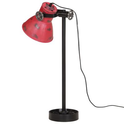 vidaXL Lampa stołowa, 25 W, postarzany czerwony, 15x15x55 cm, E27