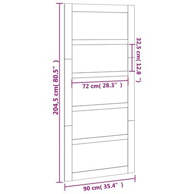 vidaXL Drzwi przesuwne, 90x1,8x204,5 cm, lite drewno sosnowe