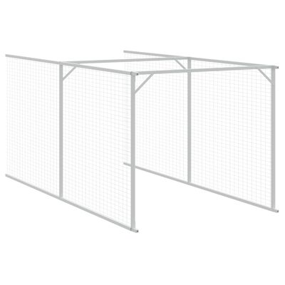 vidaXL Buda dla psa, z wybiegiem, antracytowa, 110x405x110 cm, stal