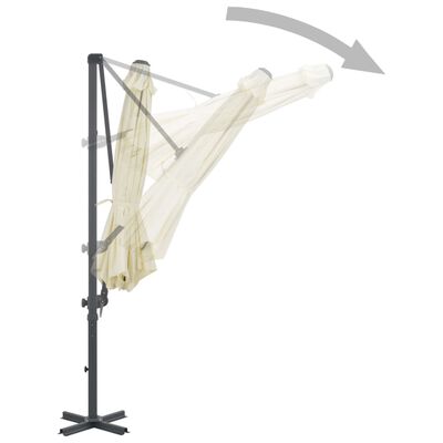 vidaXL Parasol wiszący z aluminiowym słupkiem, 300 cm, piaskowy