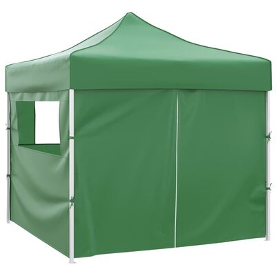 vidaXL Zielony, składany namiot, 3 x 3 m, z 4 ściankami