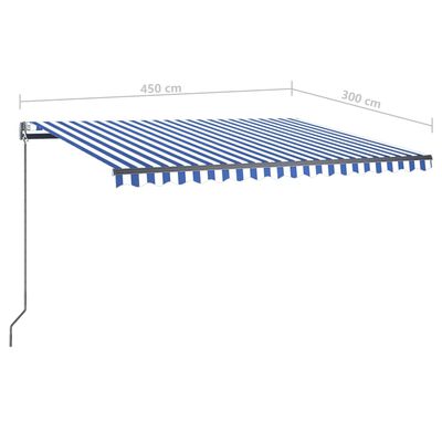 vidaXL Automatycznie zwijana markiza, LED i czujnik wiatru, 450x300 cm