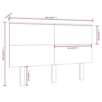 vidaXL Wezgłowie łóżka, 139x6x82,5 cm, lite drewno sosnowe