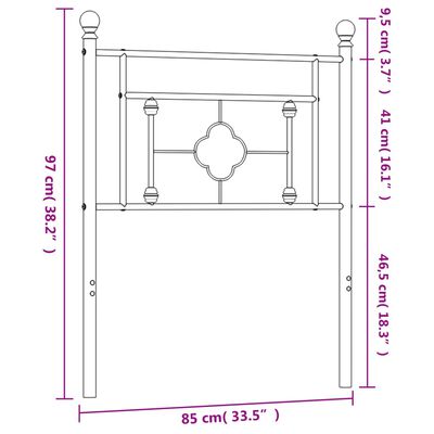 vidaXL Metalowe wezgłowie, białe, 80 cm