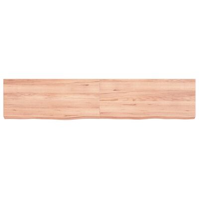 vidaXL Półka, brązowa, 140x30x(2-6) cm, lakierowane lite drewno dębowe