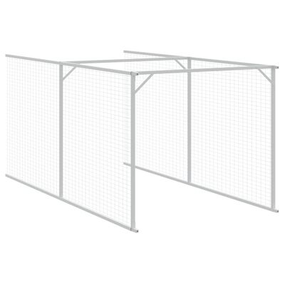 vidaXL Buda dla psa, z dachem, jasnoszara, 117x609x123 cm, stal