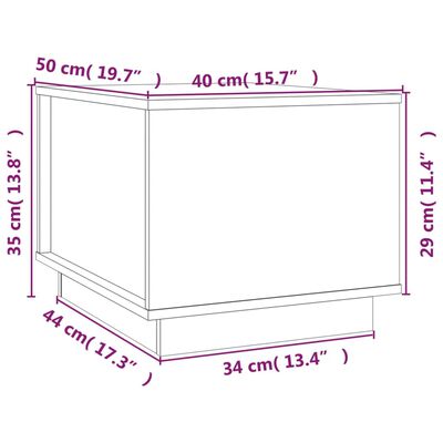 vidaXL Stolik kawowy, 40x50x35 cm, lite drewno sosnowe