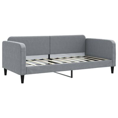 vidaXL Sofa z funkcją spania, jasnoszara, 90x190 cm, obita tkaniną