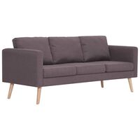 vidaXL Sofa 3-osobowa, tapicerowana tkaniną, taupe