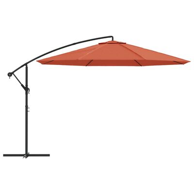 vidaXL Parasol wiszący z aluminiowym słupkiem, 350 cm, terakotowy