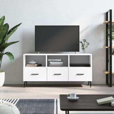 vidaXL Szafka pod TV, biała, 102x36x50 cm, materiał drewnopochodny